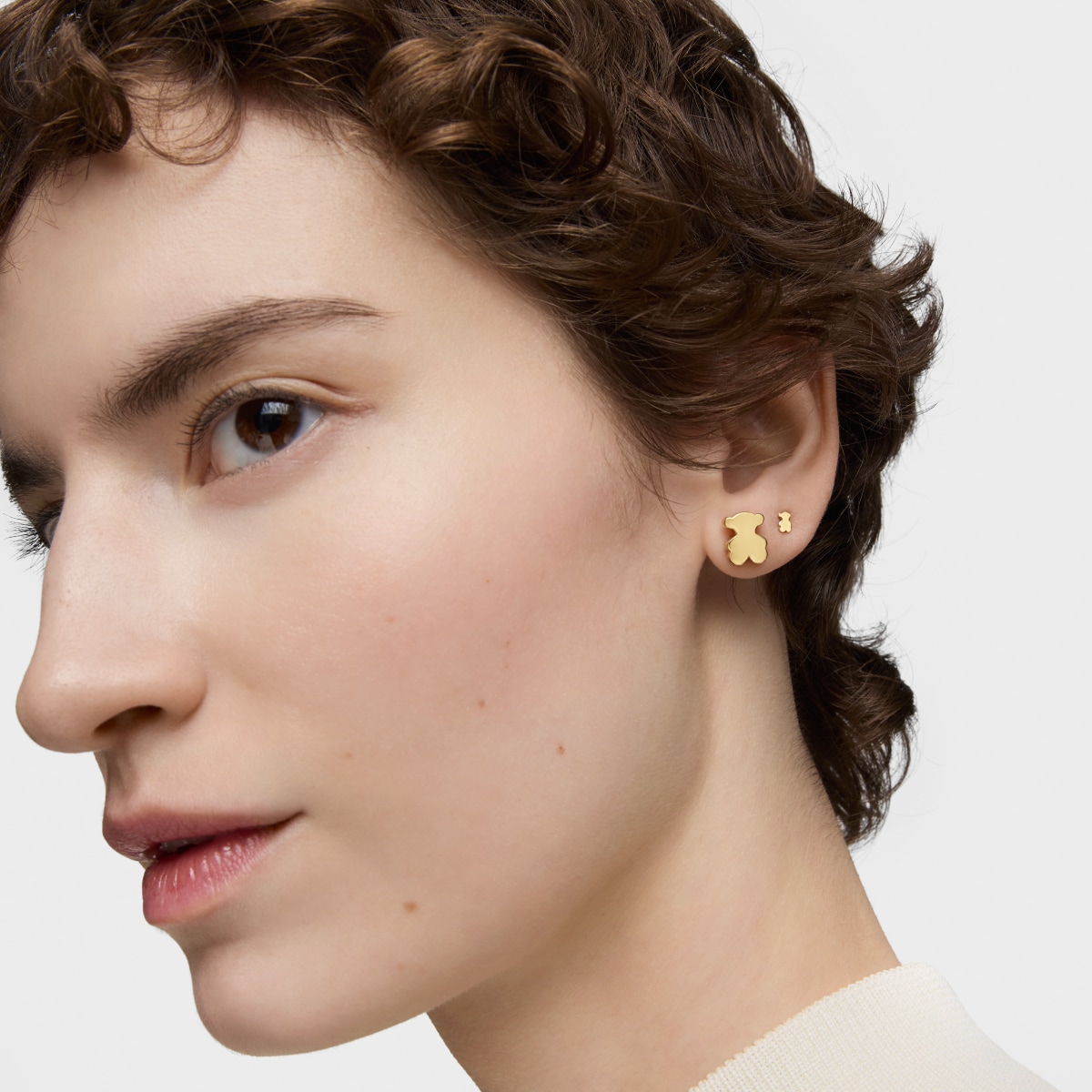 10 mm gold bear Earrings Sweet Dolls