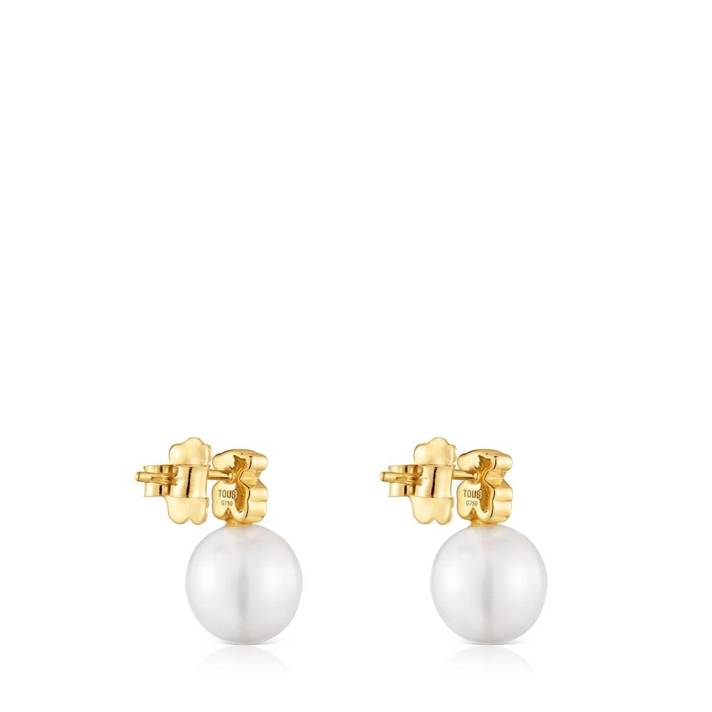 Pendientes motivo oso de oro y perla cultivada Sweet Dolls image number 2