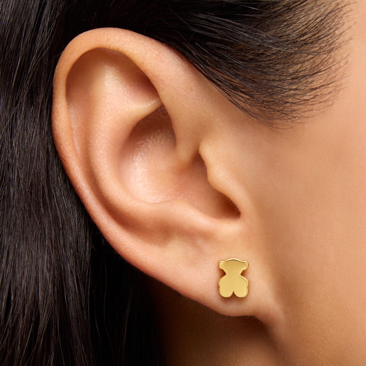 8 mm gold bear Earrings Sweet Dolls