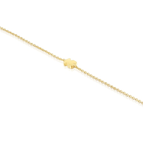 Pulsera cadena de oro con motivo oso 7 mm Sweet Dolls