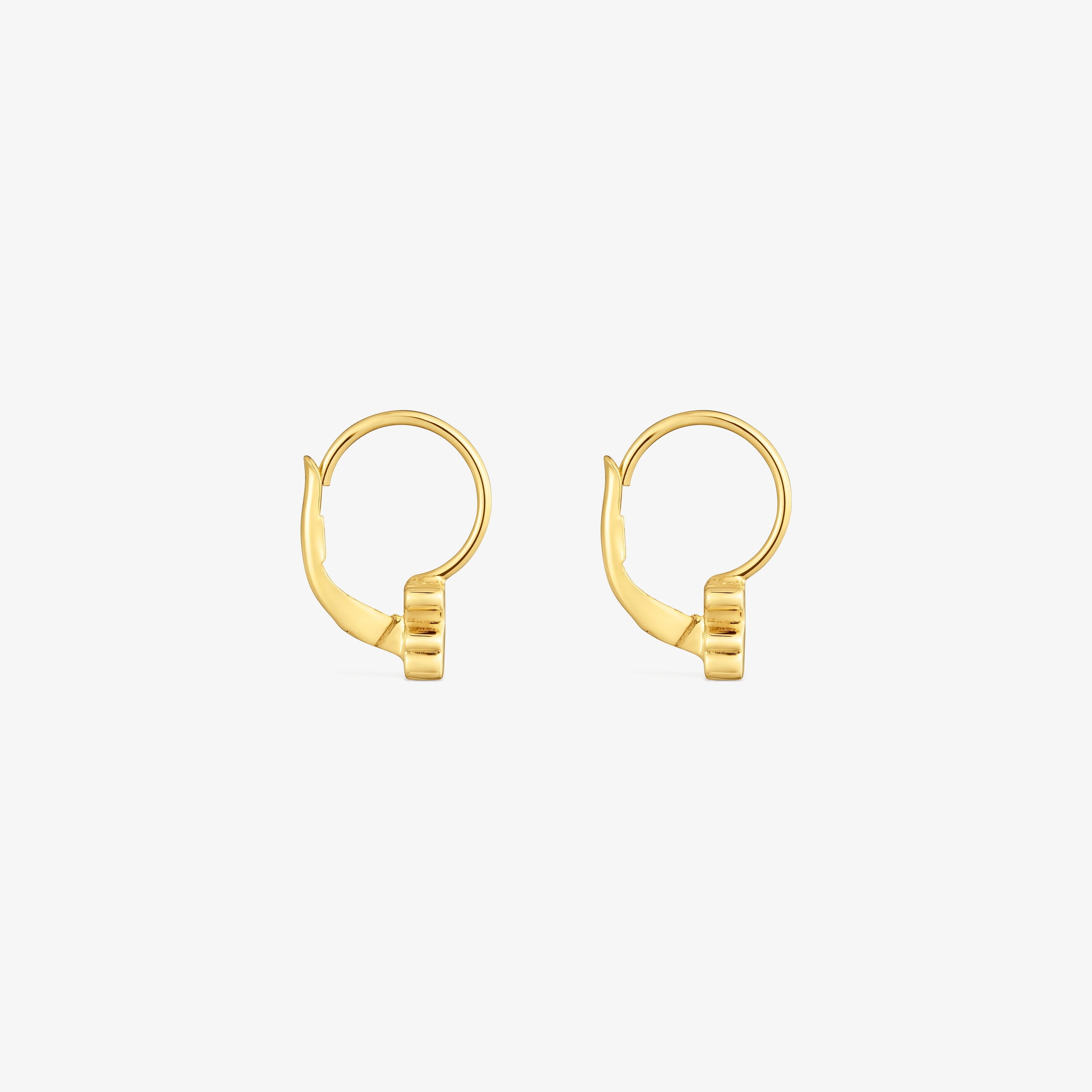 6mm 18K solid gold bear-motif Hoop earrings Sweet Dolls