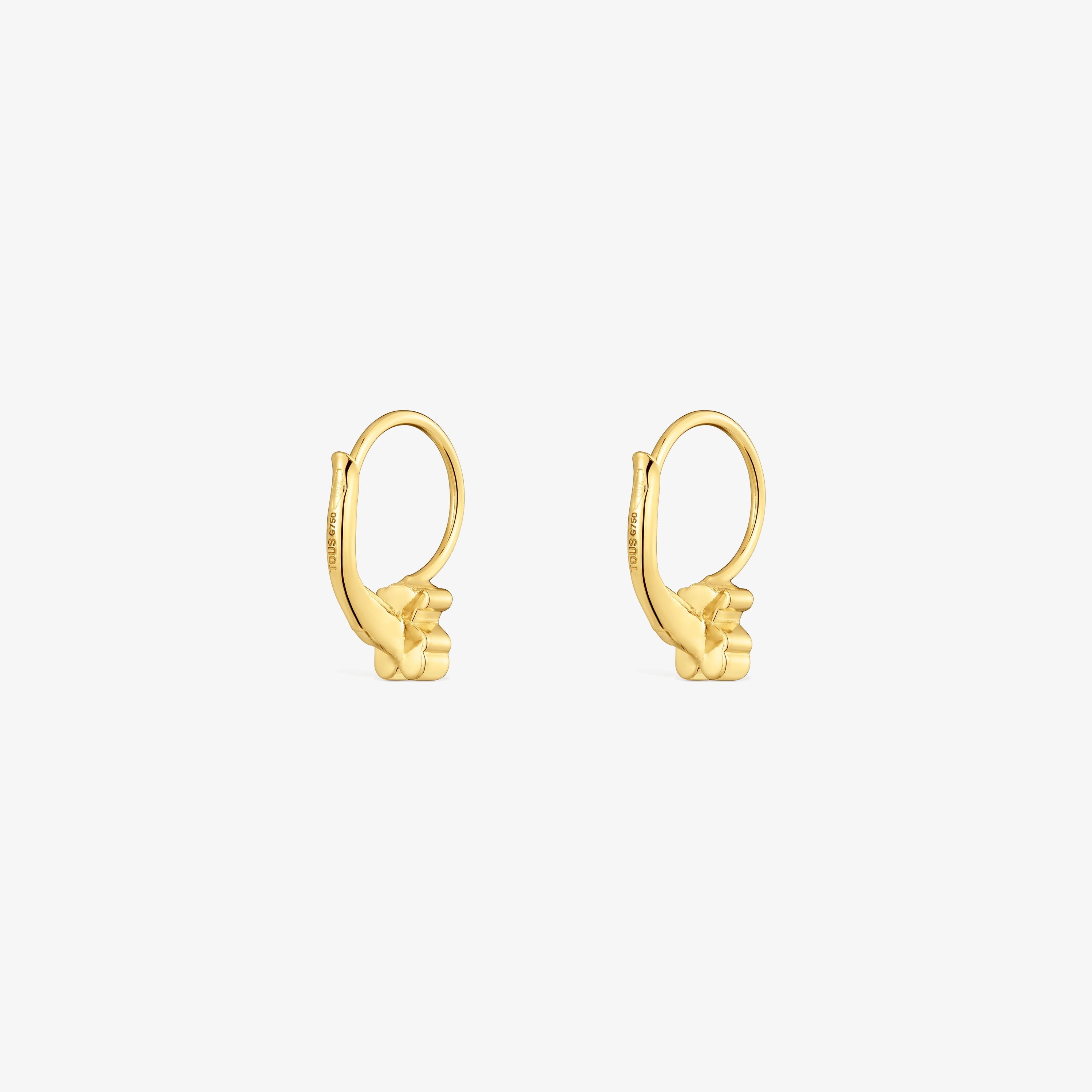 6mm 18K solid gold bear-motif Hoop earrings Sweet Dolls