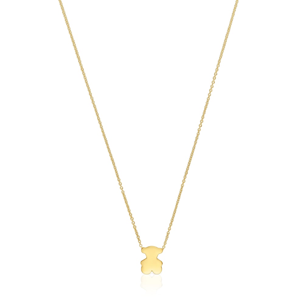 Short gold Necklace with 10 mm bear motif Sweet Dolls