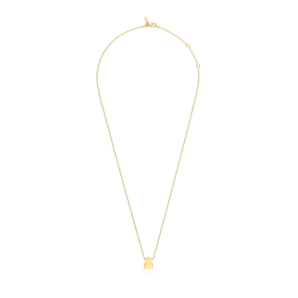 Short gold Necklace with 10 mm bear motif Sweet Dolls