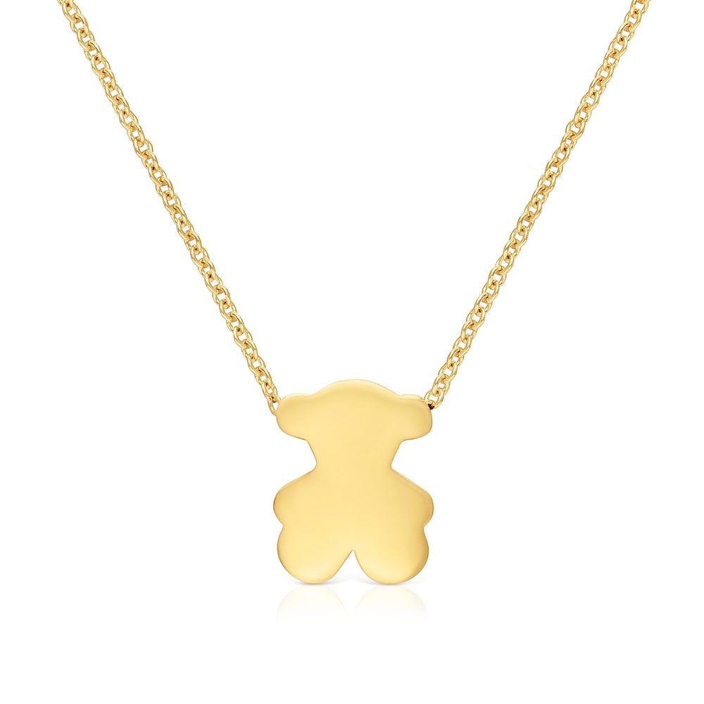 Short gold Necklace with 10 mm bear motif Sweet Dolls
