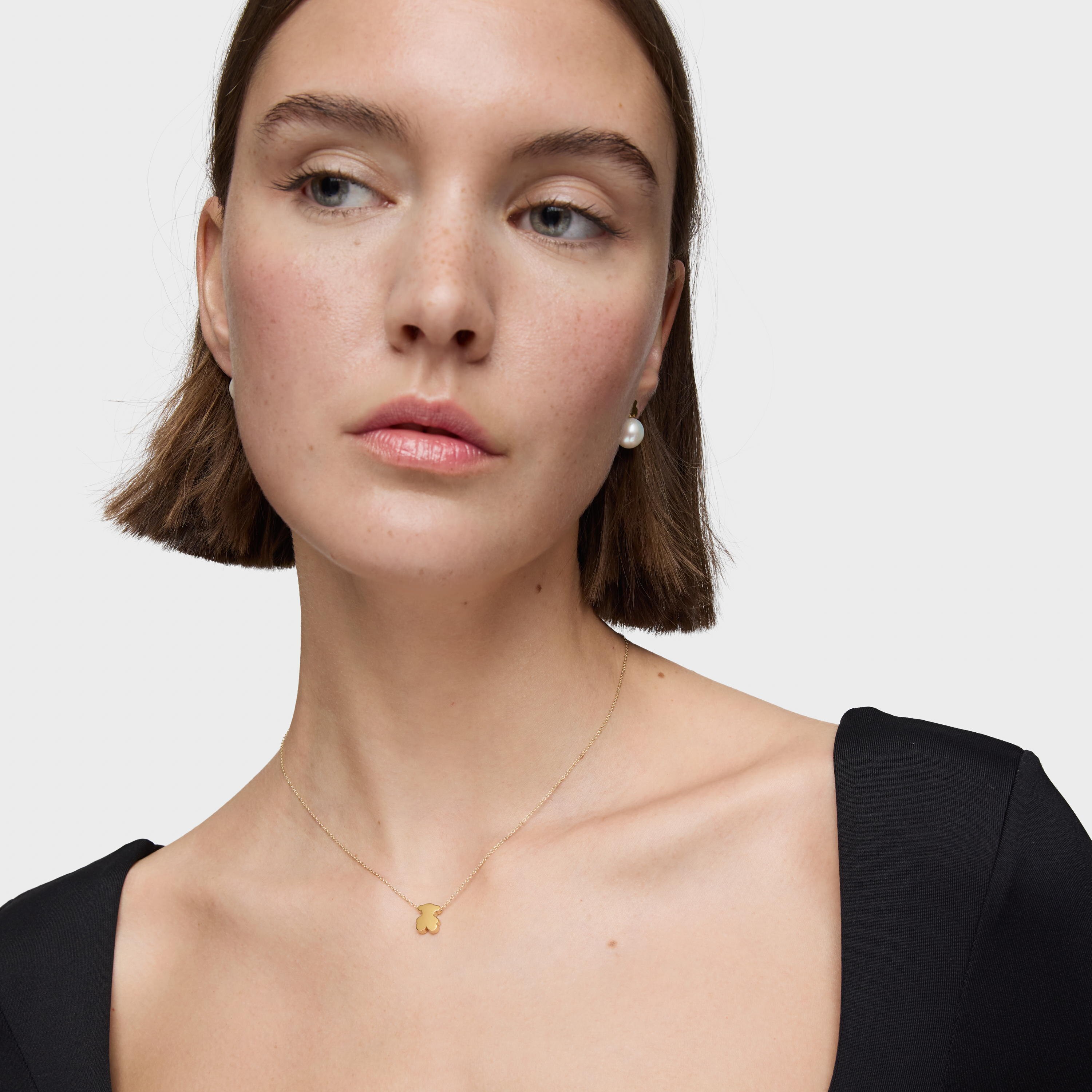 Short 18K solid gold Necklace with 10 mm bear motif Sweet Dolls | TOUS