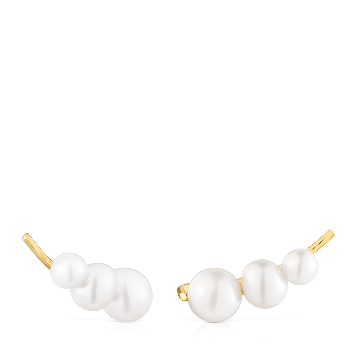 Gold climber Earrings with cultured pearls Sweet Dolls