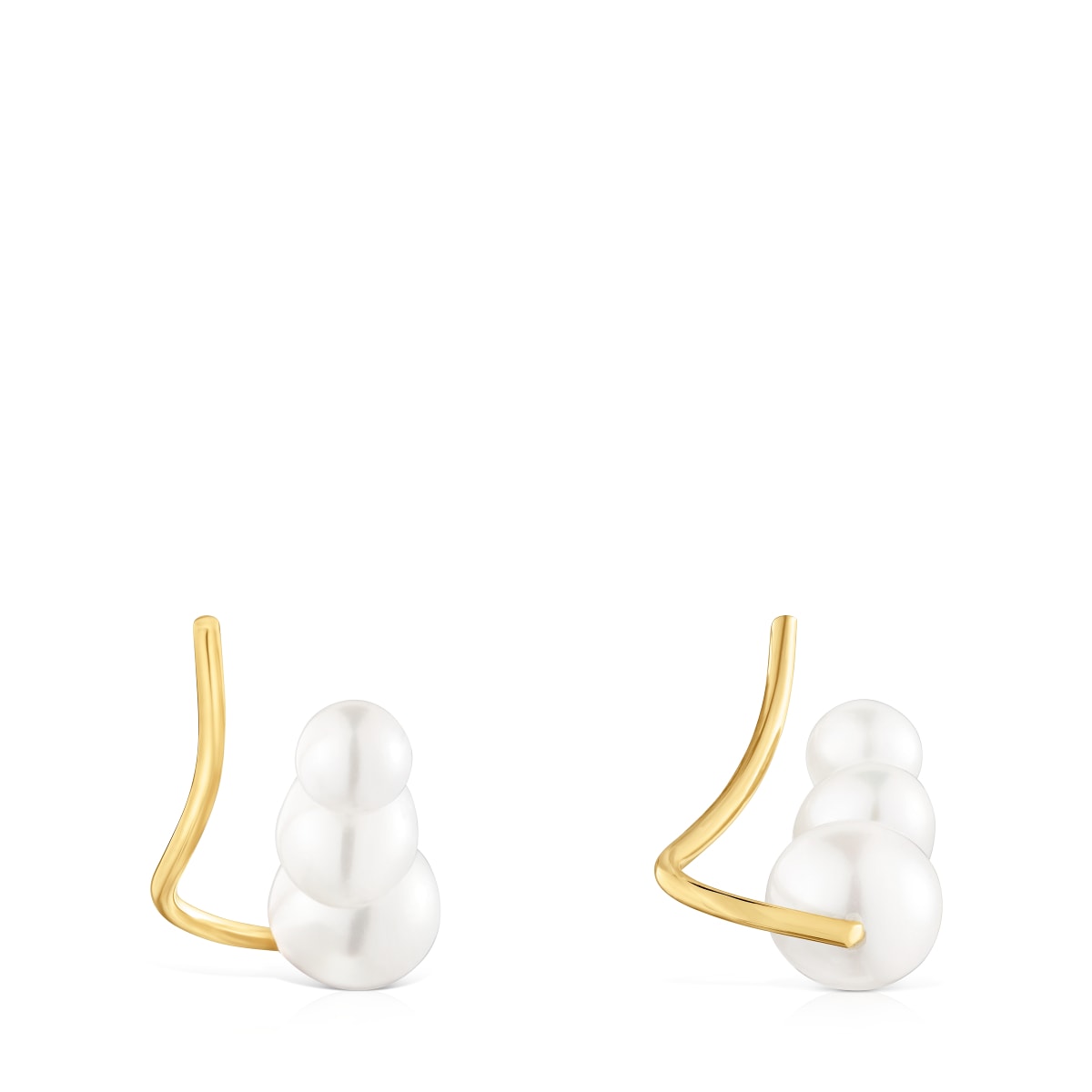 Gold climber Earrings with cultured pearls Sweet Dolls