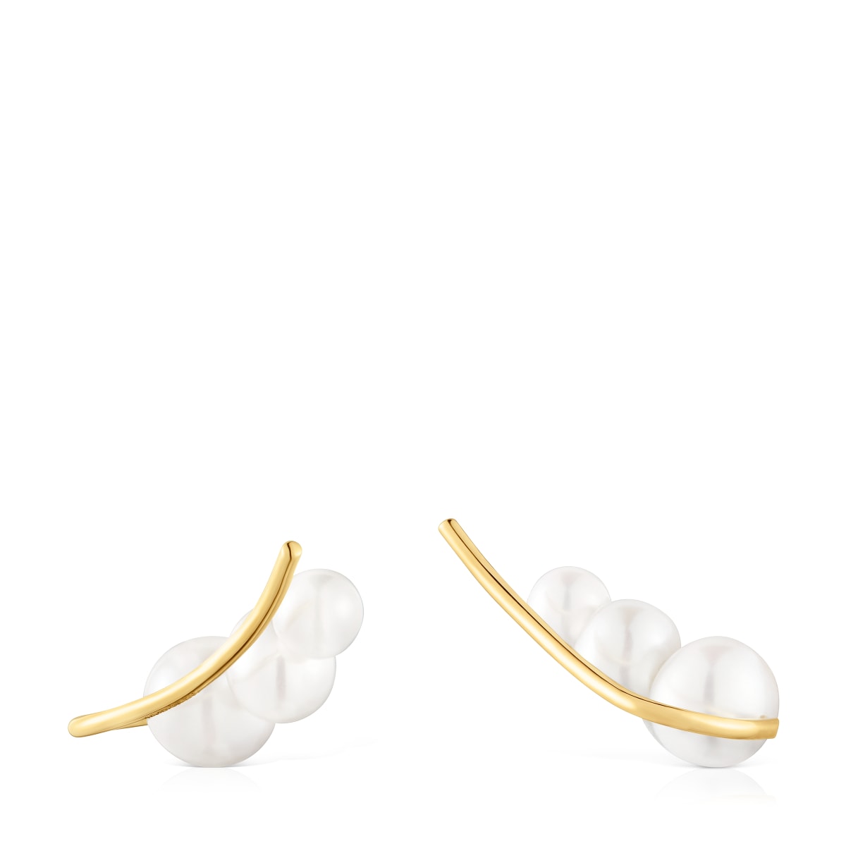 Gold climber Earrings with cultured pearls Sweet Dolls