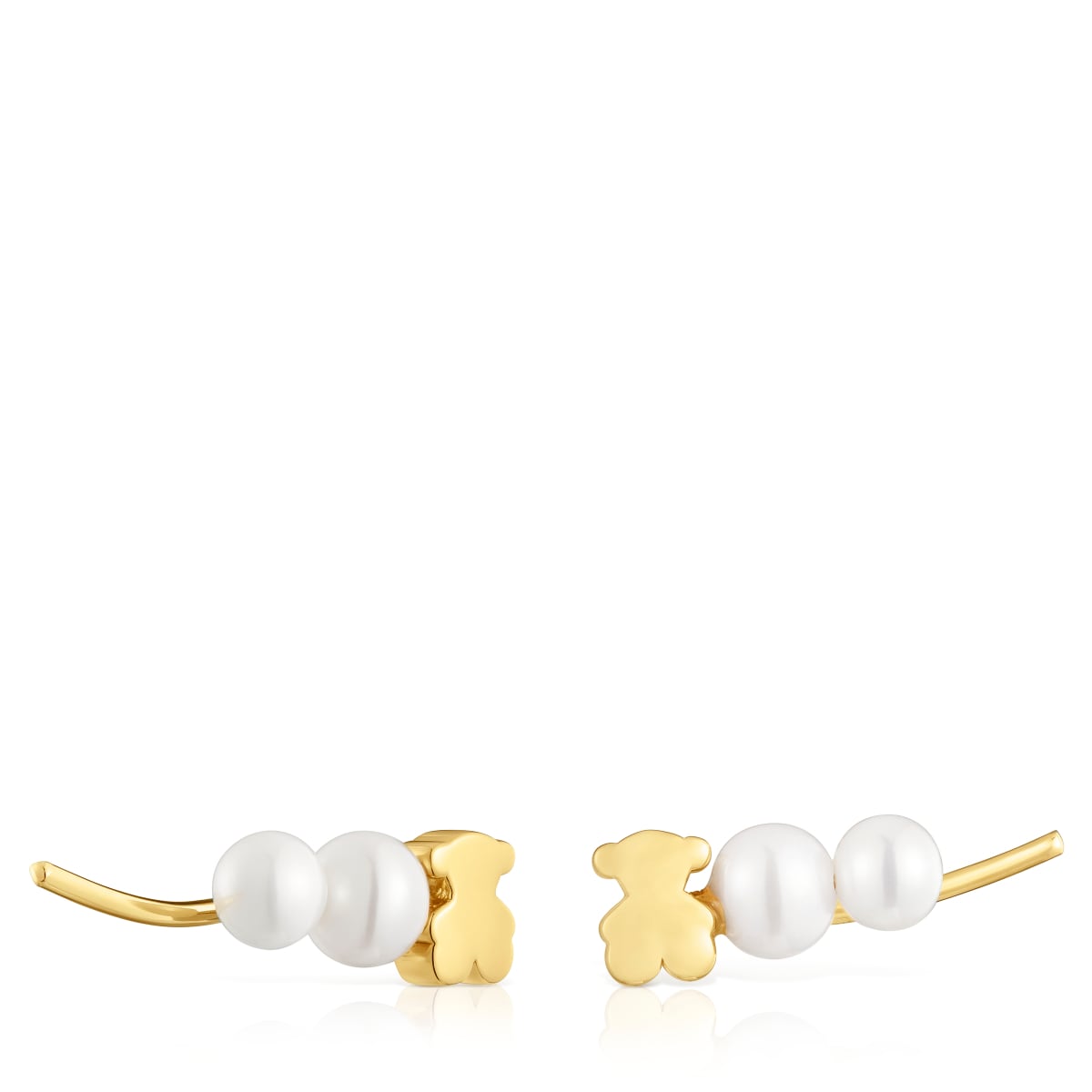 Gold bear climber Earring with cultured pearls Sweet Dolls