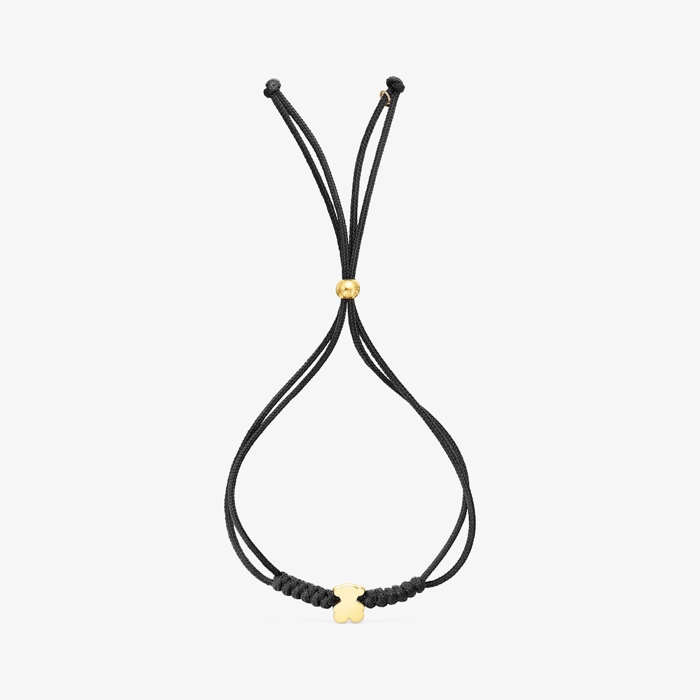 N&aacute;ramek s&nbsp;motivem medv&iacute;dka ze zlata a&nbsp;čern&eacute;ho nylonu Sweet Dolls