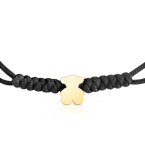 Gold and black nylon bear-motif Bracelet Sweet Dolls