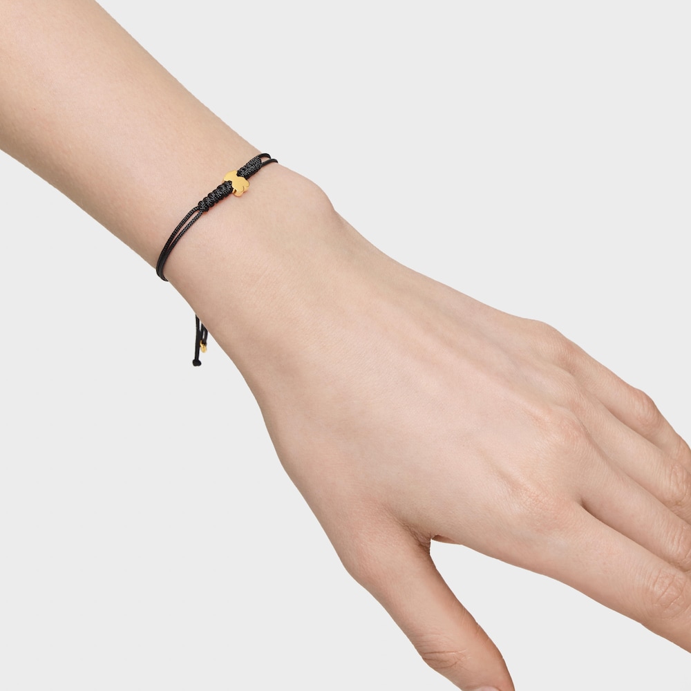 Gold and black nylon bear-motif Bracelet Sweet Dolls image number 6