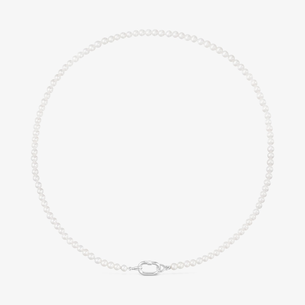 Tous - Collar Con Perlas Cultivadas Y Anilla De Plata Hold Oval - Blanco