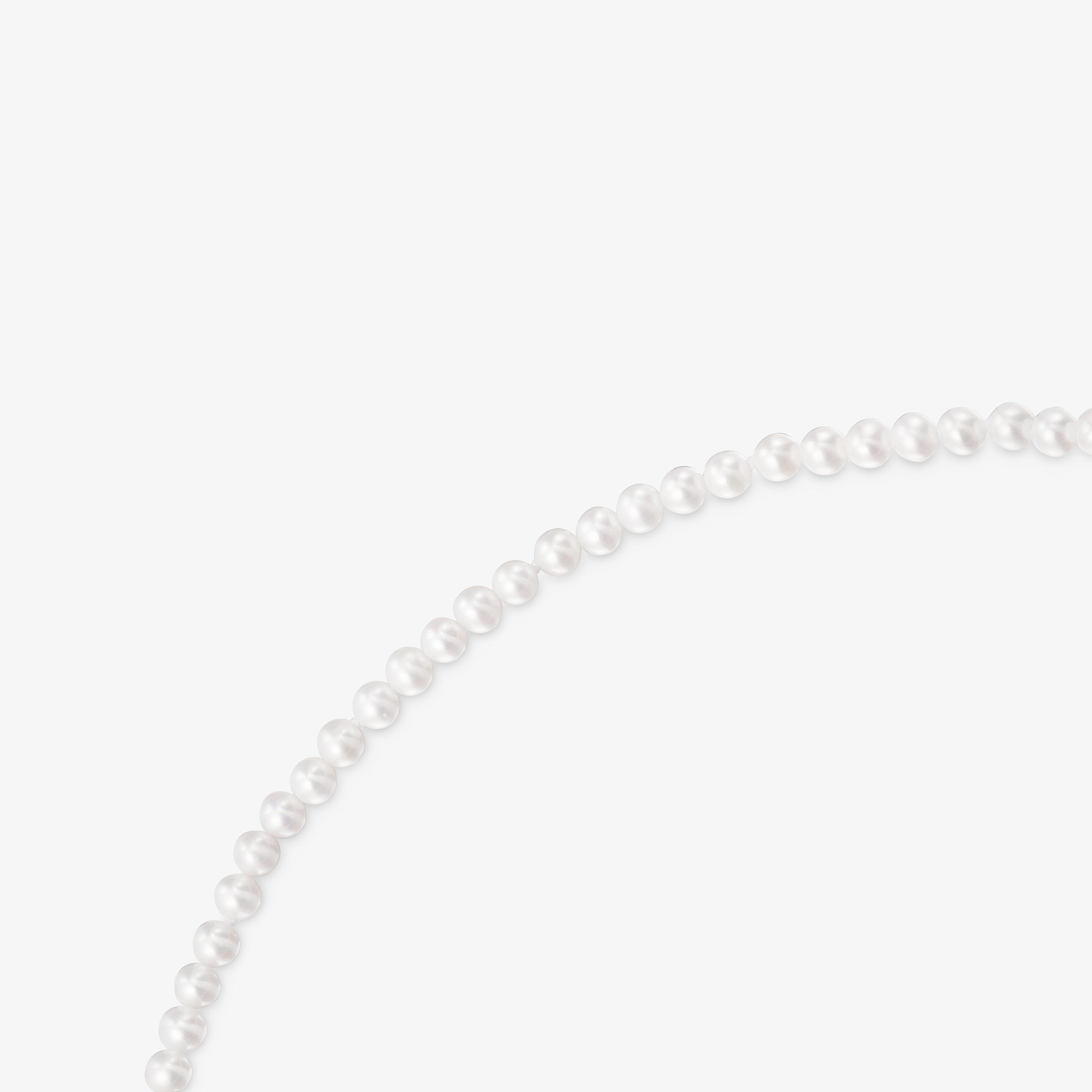 Necklace with cultured pearls and silver ring Hold Oval