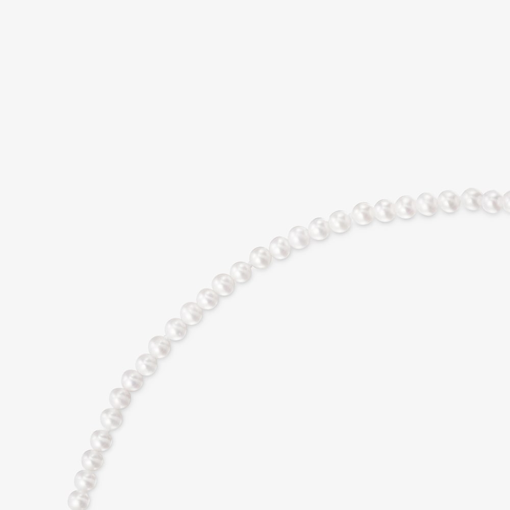 Necklace with cultured pearls and silver ring Hold Oval