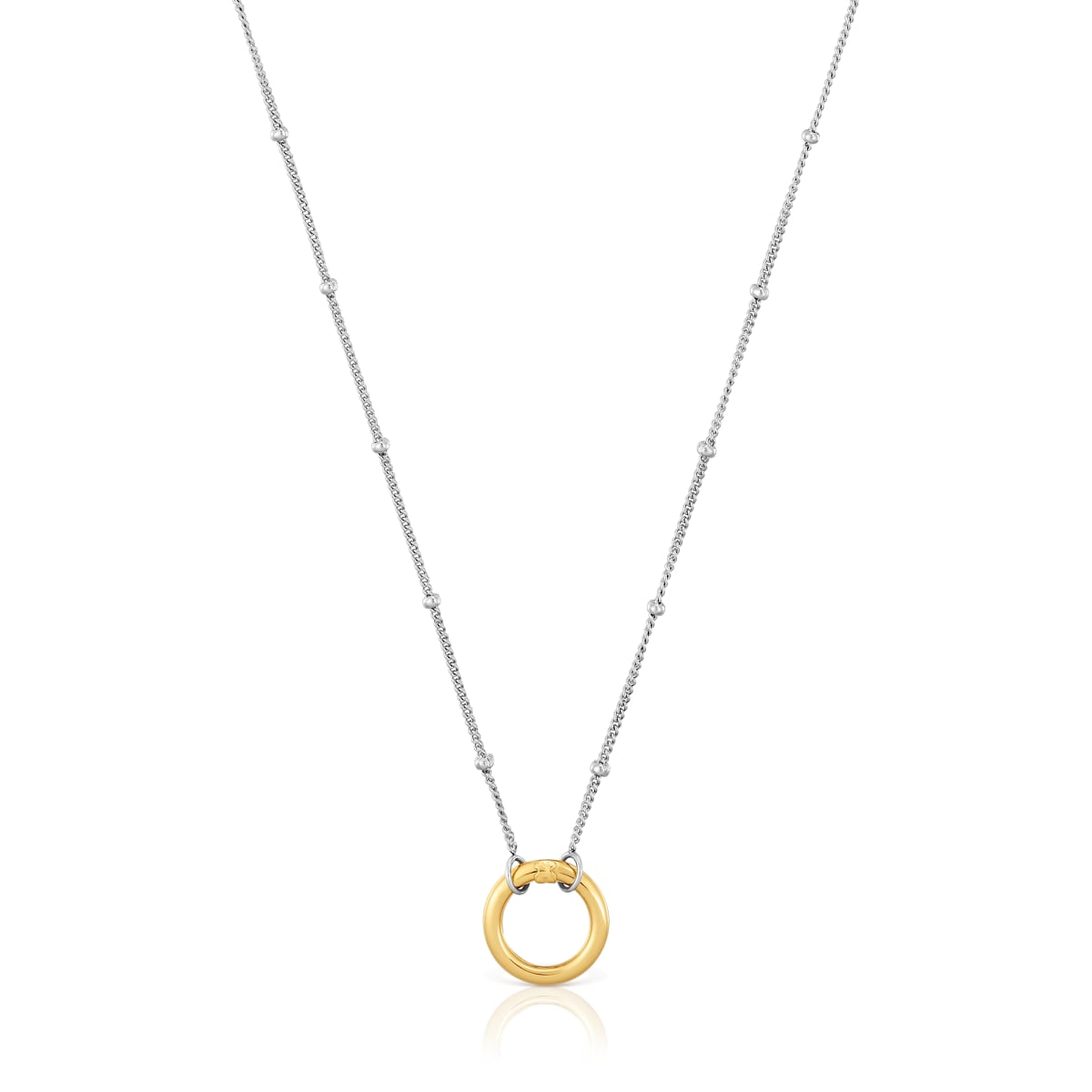 Tous - Collar Corto De Acero Y Anilla De Oro Hold - Dorado