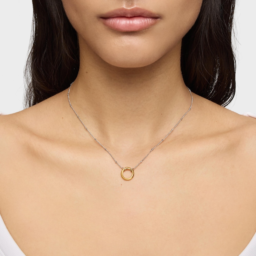 Collar corto de acero y anilla de oro Hold image number 6