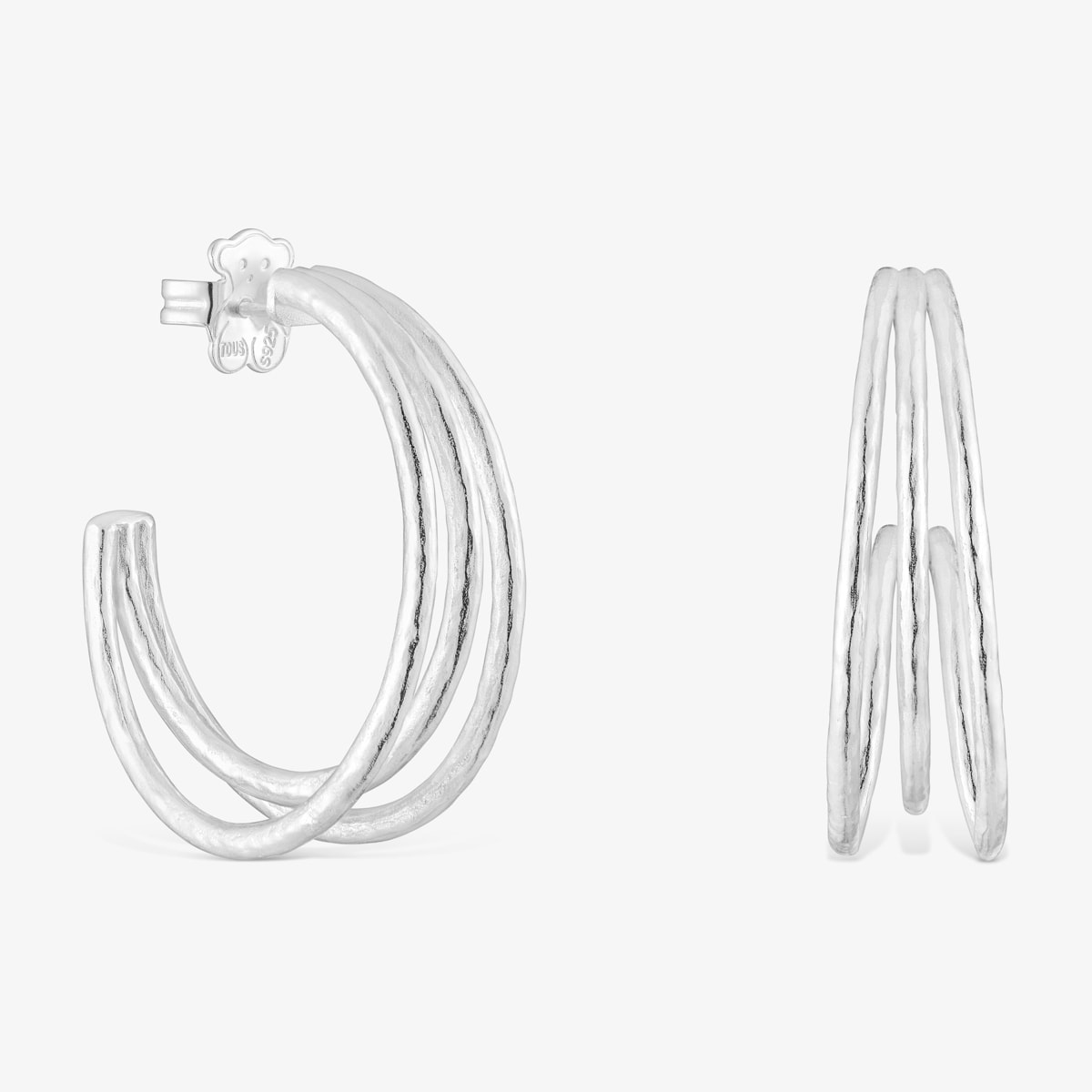 Tous - Pendientes De Aro De Plata 32 Mm Duna - Plateado