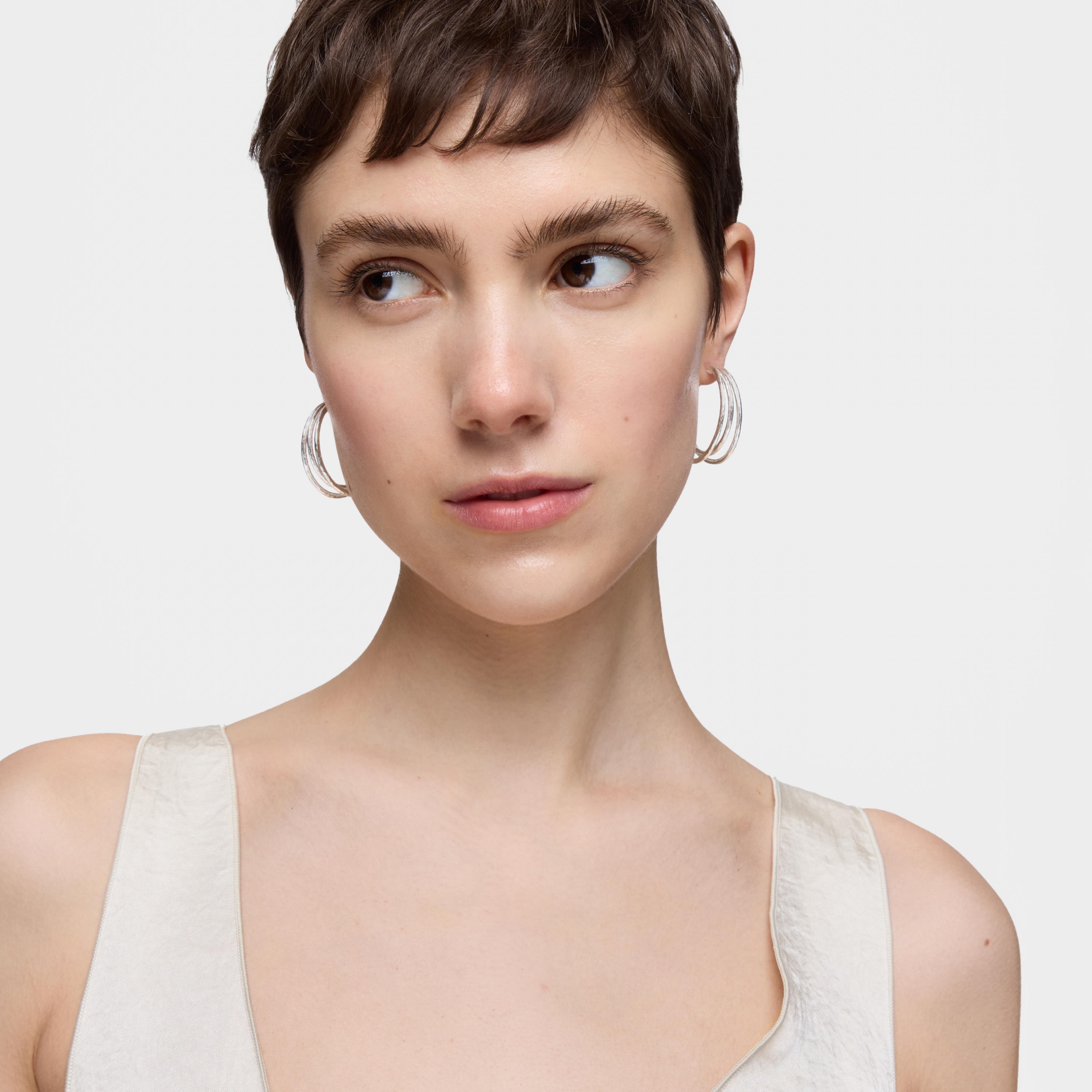 mm silver Hoop earrings Duna