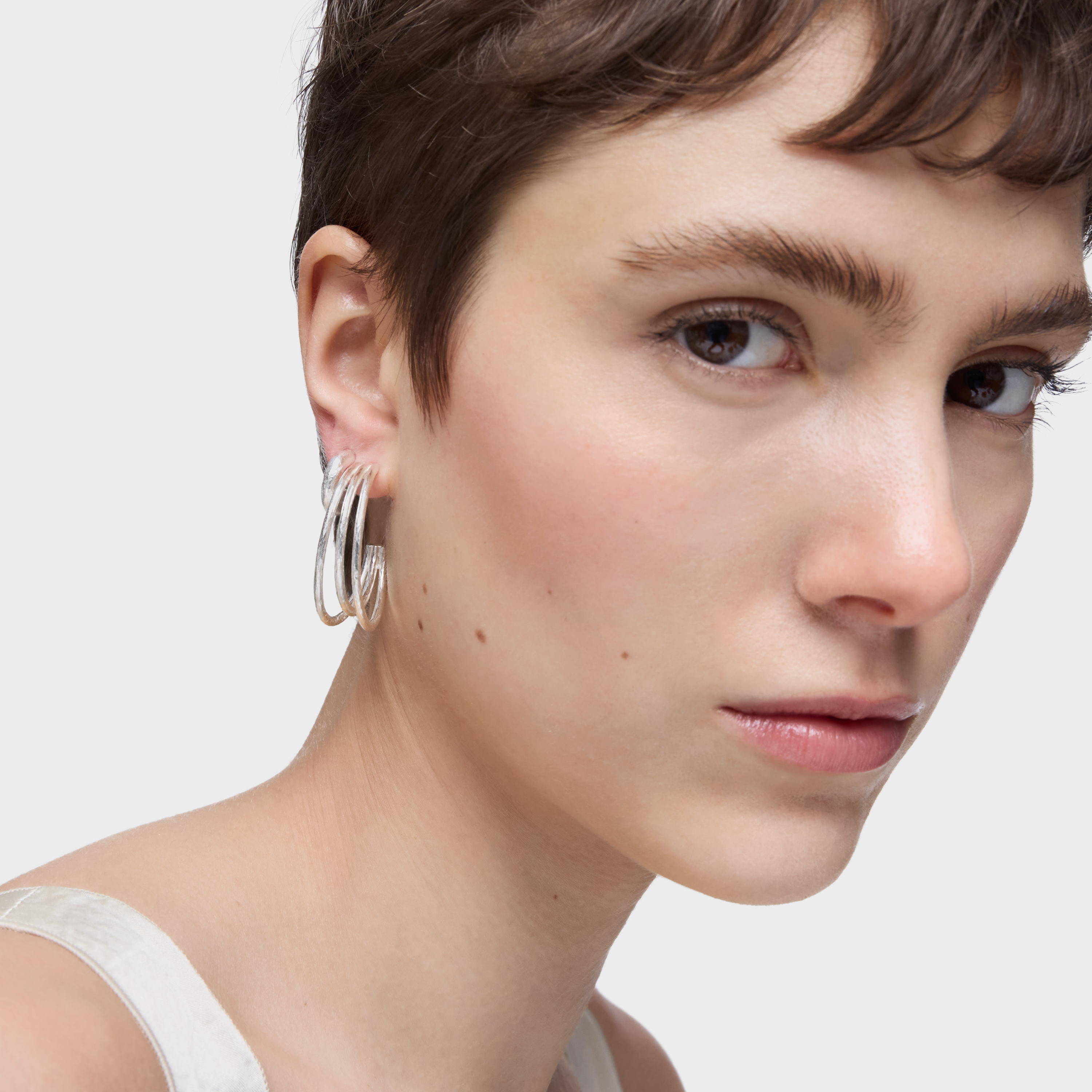 mm silver Hoop earrings Duna