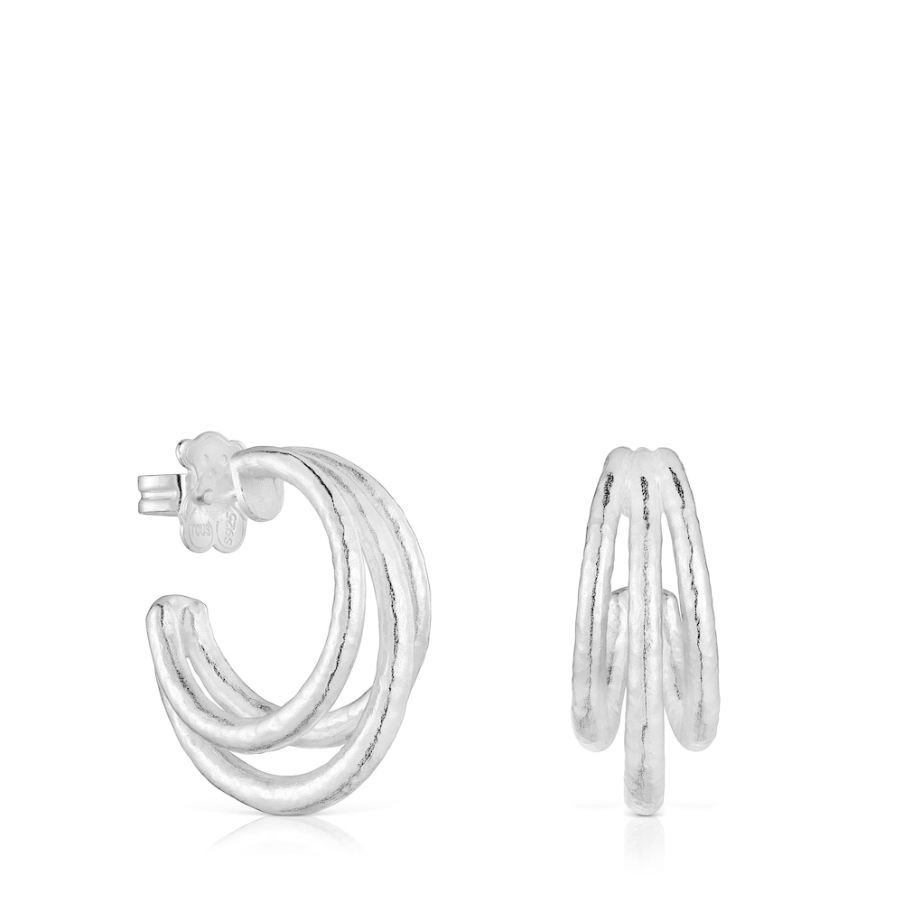 26 mm silver hoop earrings Duna image number 0