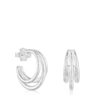 26 mm silver hoop earrings Duna