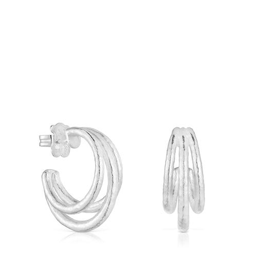 Pendientes de aro de plata 26 mm Duna