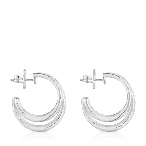 Pendientes de aro de plata 26 mm Duna