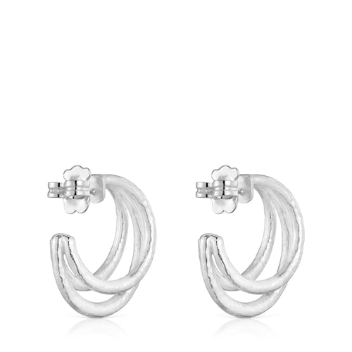 Pendientes de aro de plata 26 mm Duna
