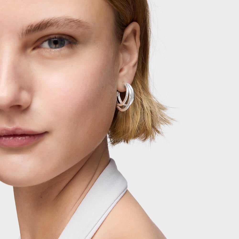 26&nbsp;mm silver hoop earrings Duna