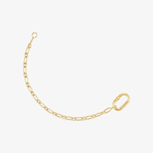 18K gold vermeil chain Bracelet with ring Hold Oval
