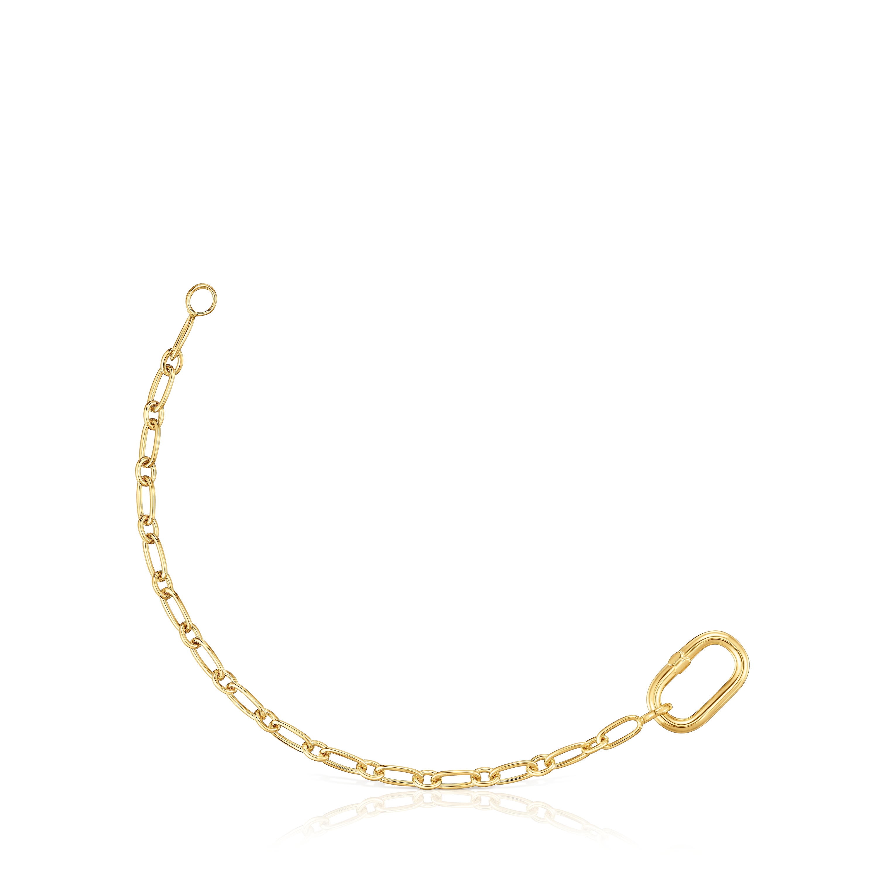 18kt gold plating over silver chain Bracelet with ring Hold Oval