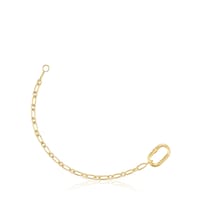 18kt gold plating over silver chain Bracelet with ring Hold Oval