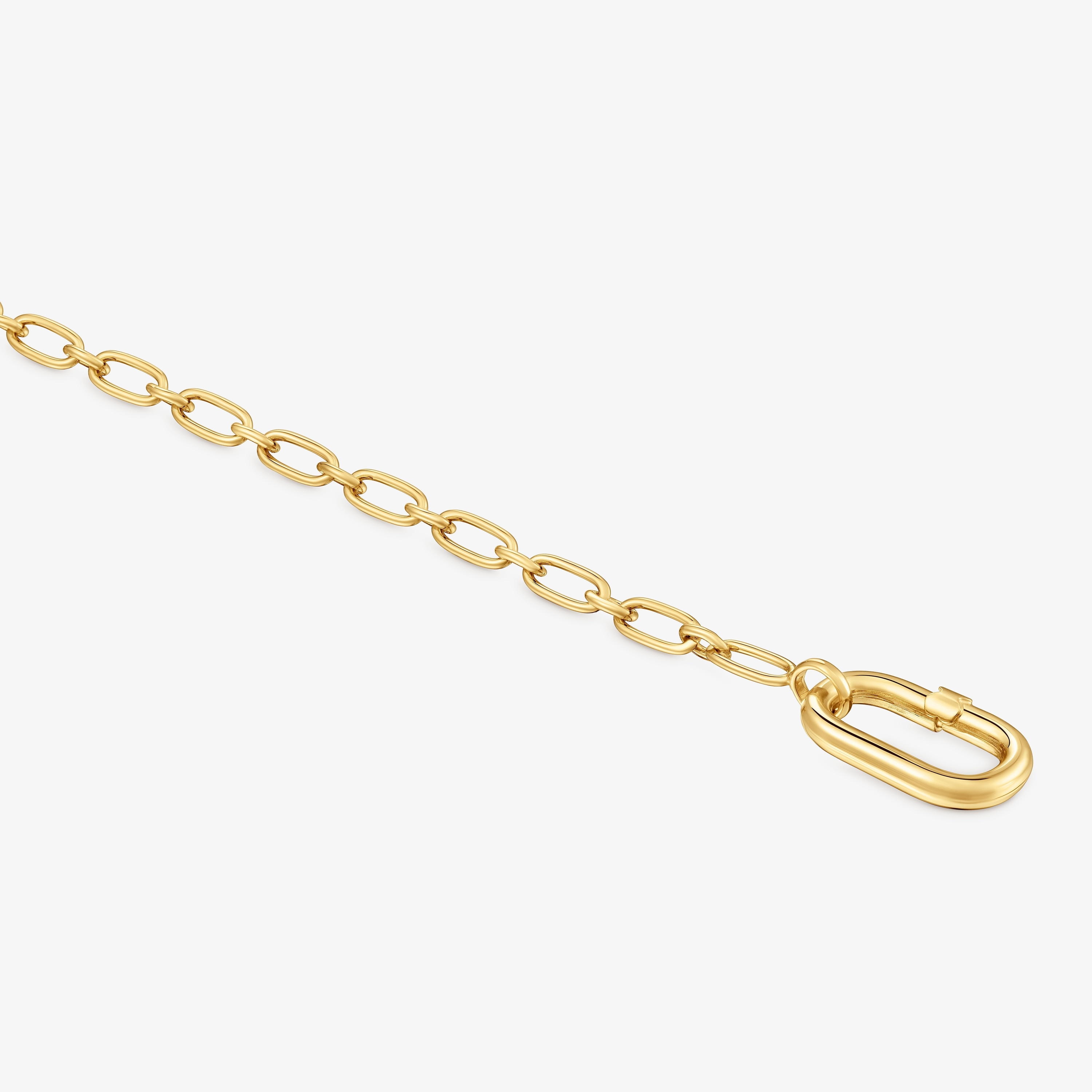 18K gold vermeil chain Bracelet with ring Hold Oval | TOUS
