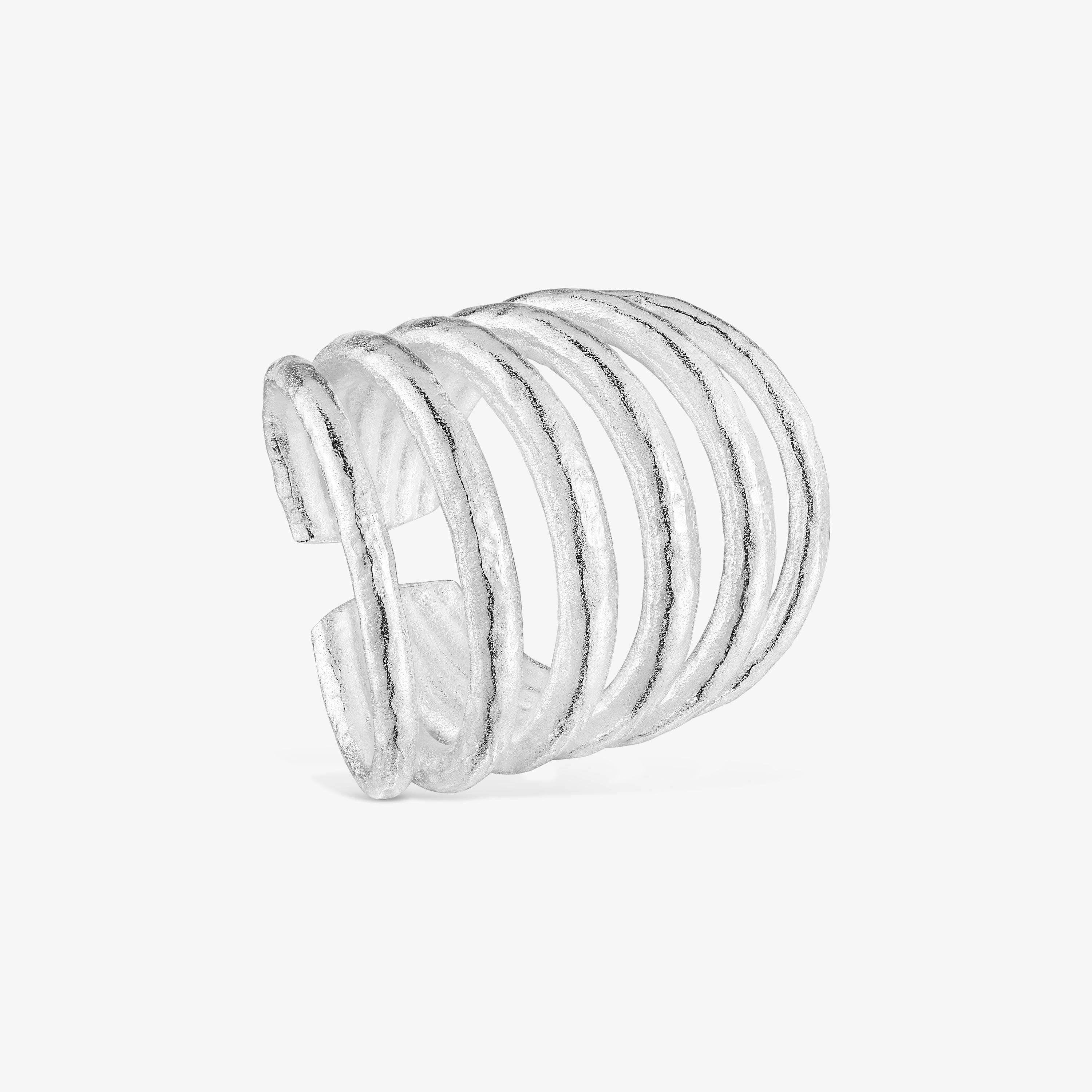 Wide silver open Ring Duna