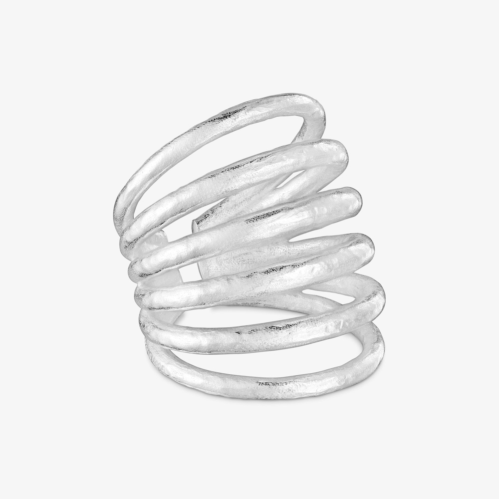 Wide silver open Ring Duna