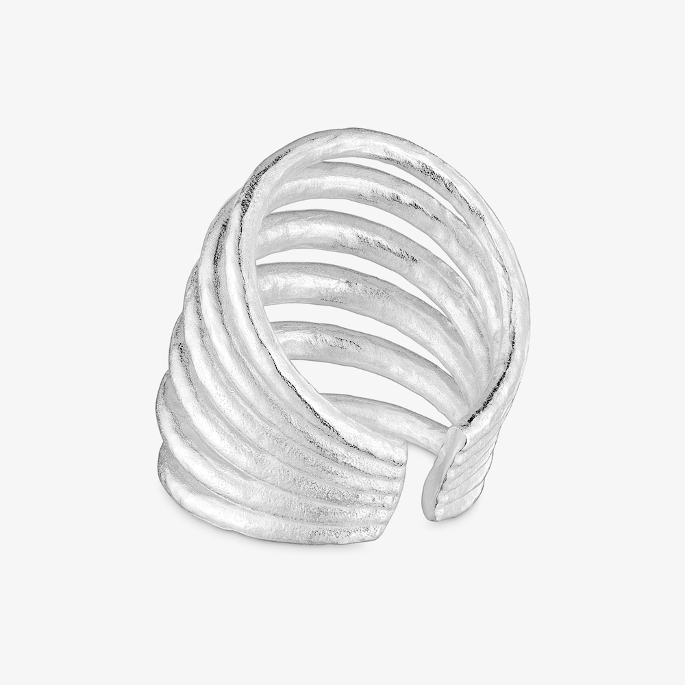 Wide silver open Ring Duna