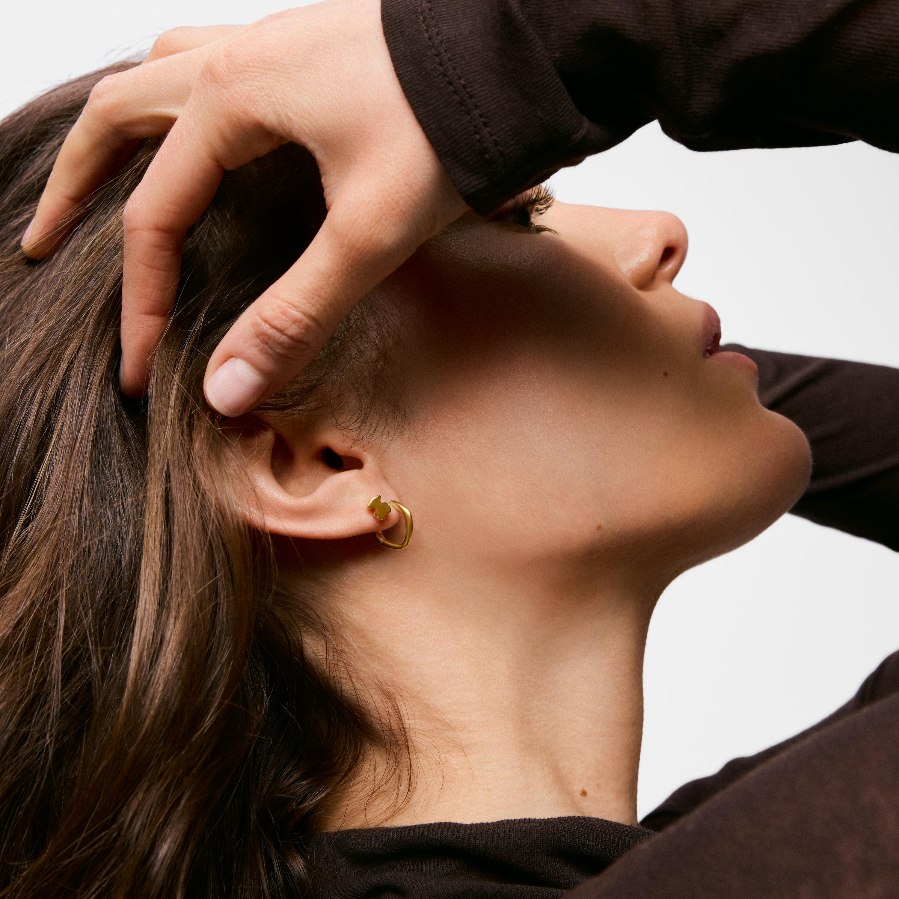 6mm 18K solid gold bear Earrings Sweet Dolls