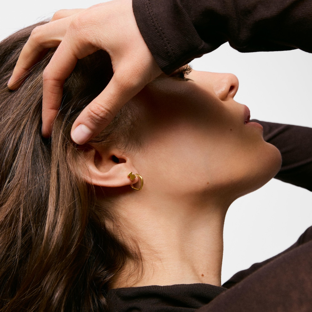 6-milimetrowe złote kolczyki z misiem Sweet Dolls