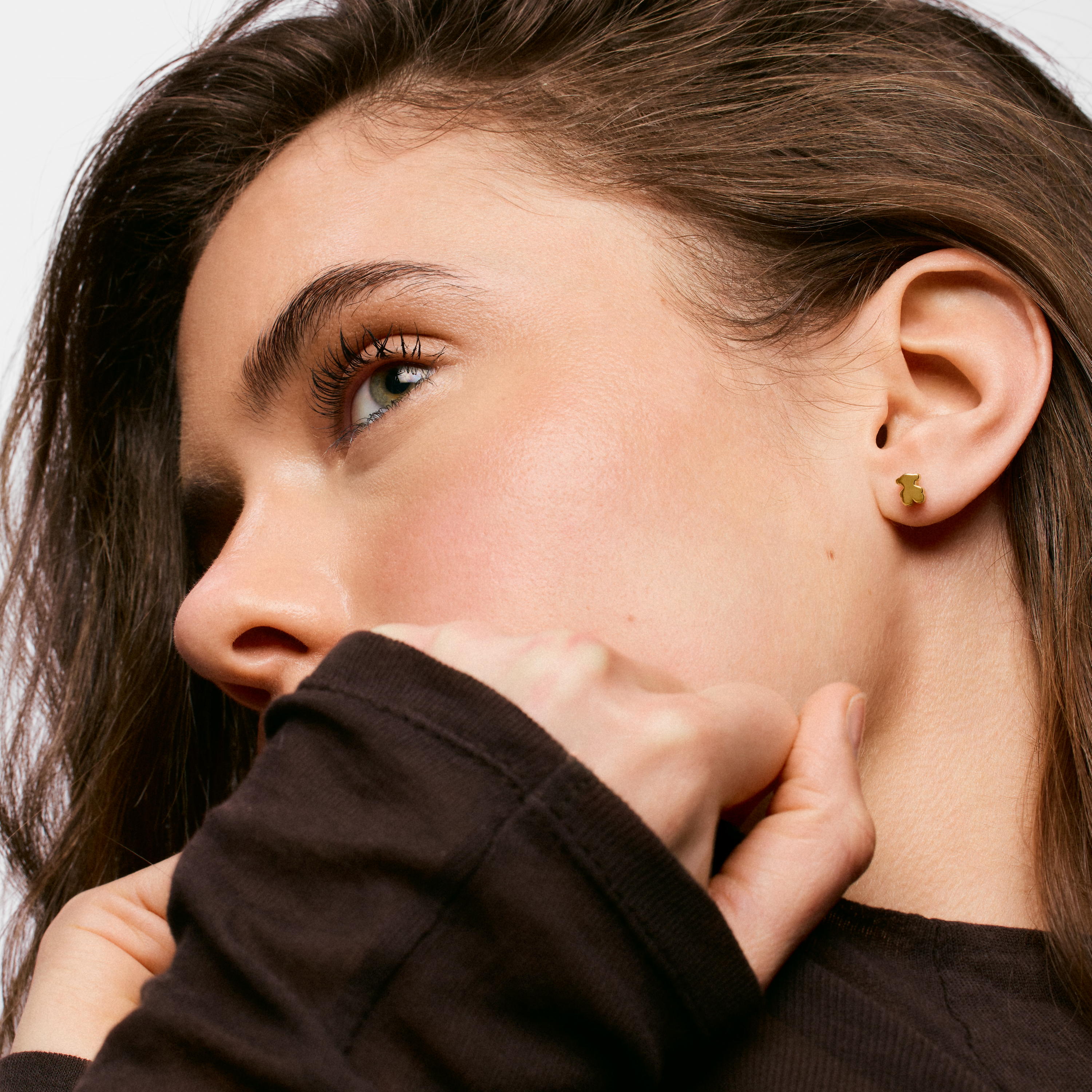 6mm 18K solid gold bear Earrings Sweet Dolls