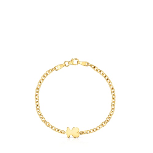 Pulsera cadena de oro con motivo oso 10 mm Sweet Dolls