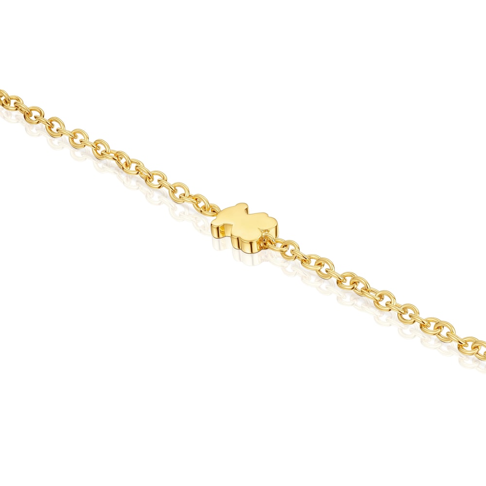 10mm gold chain Bracelet with bear charm Sweet Dolls