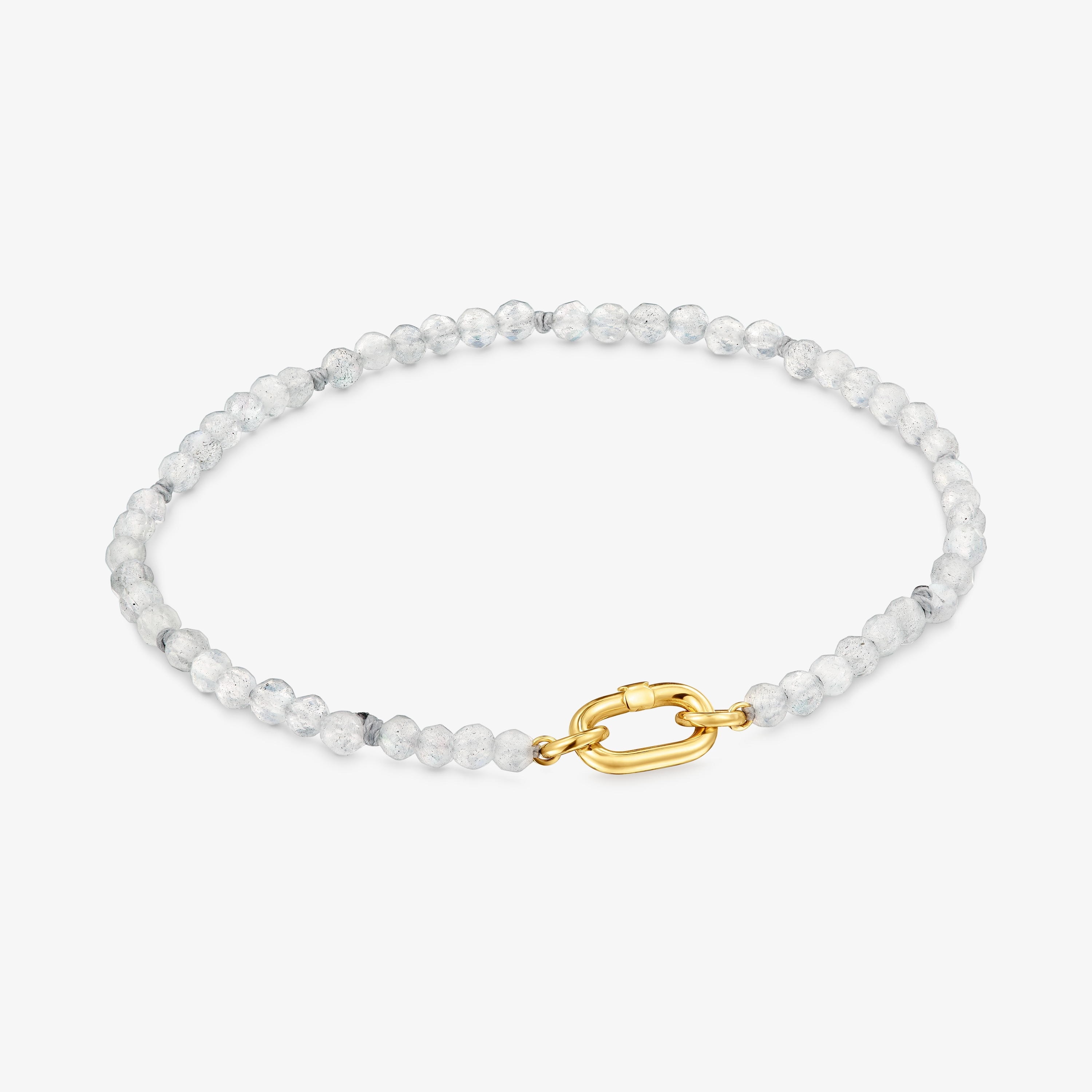 18K solid gold Bracelet with labradorite Hold Oval