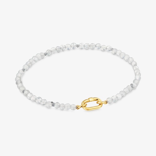 Pulsera de oro 18K y labradorita Hold Oval