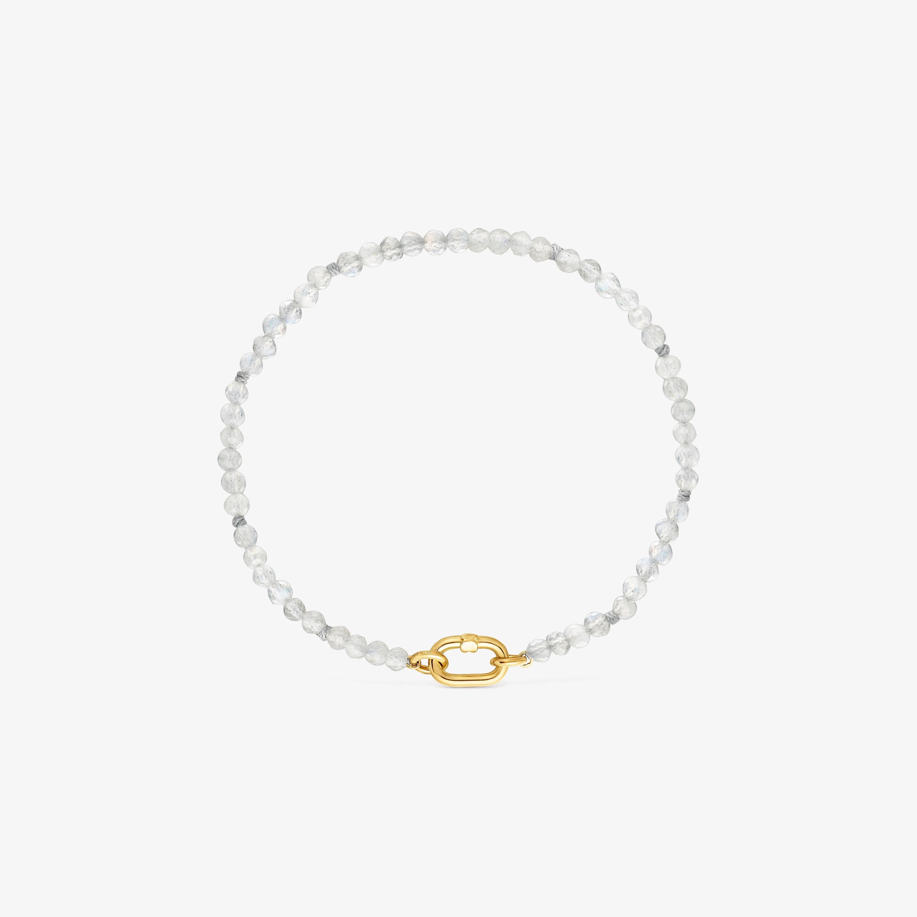 18K solid gold Bracelet with labradorite Hold Oval
