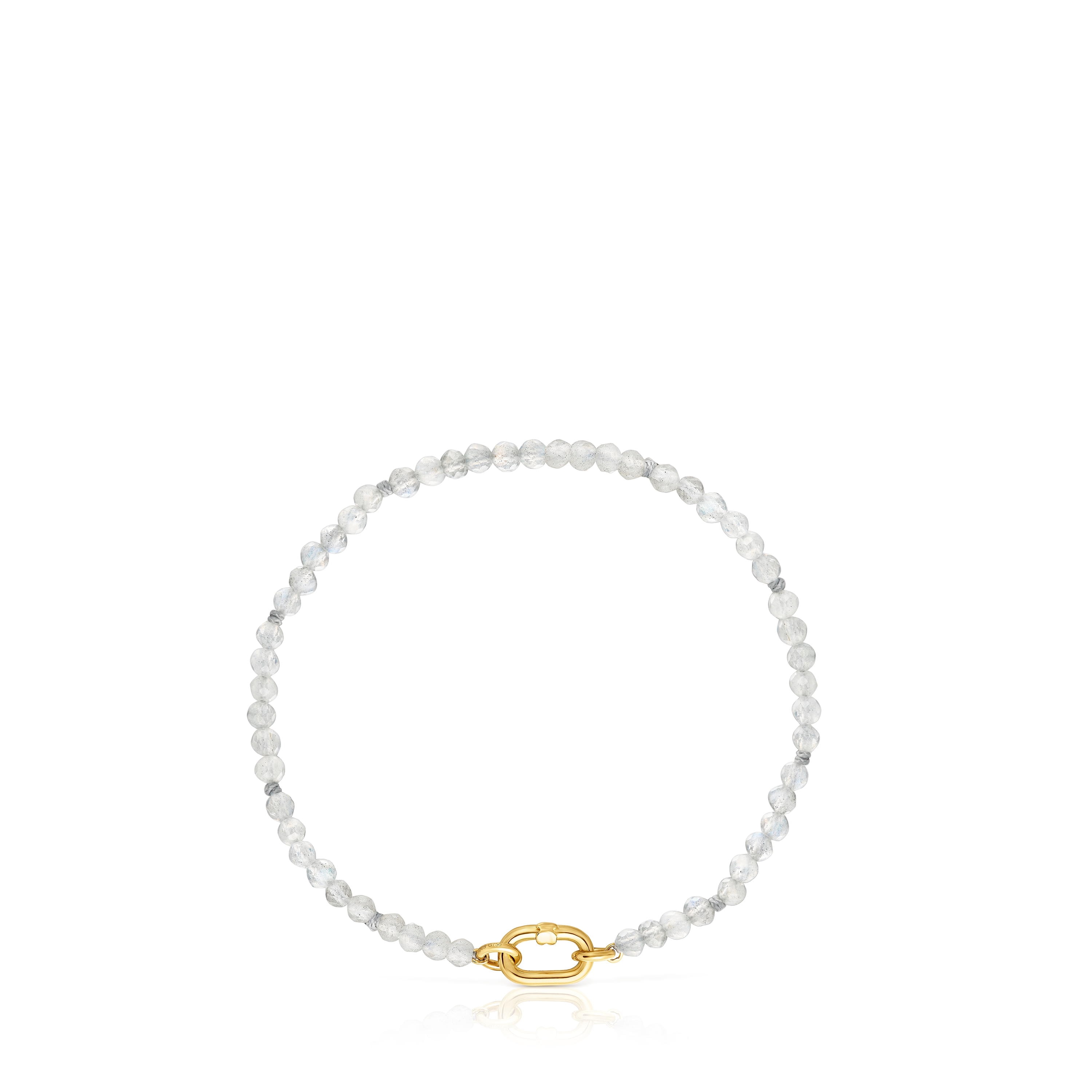 Gold Bracelet with labradorite Hold Oval