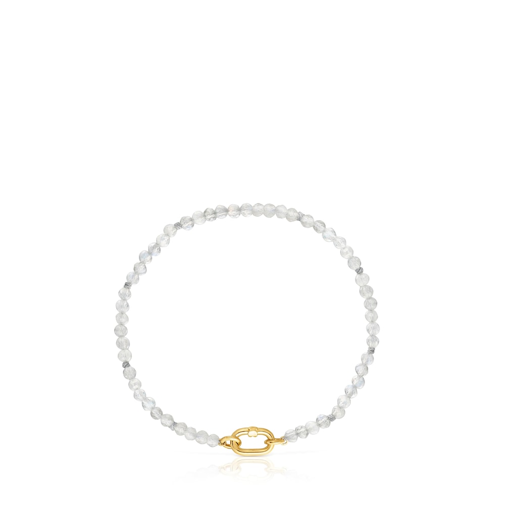 Gold Bracelet with labradorite Hold Oval