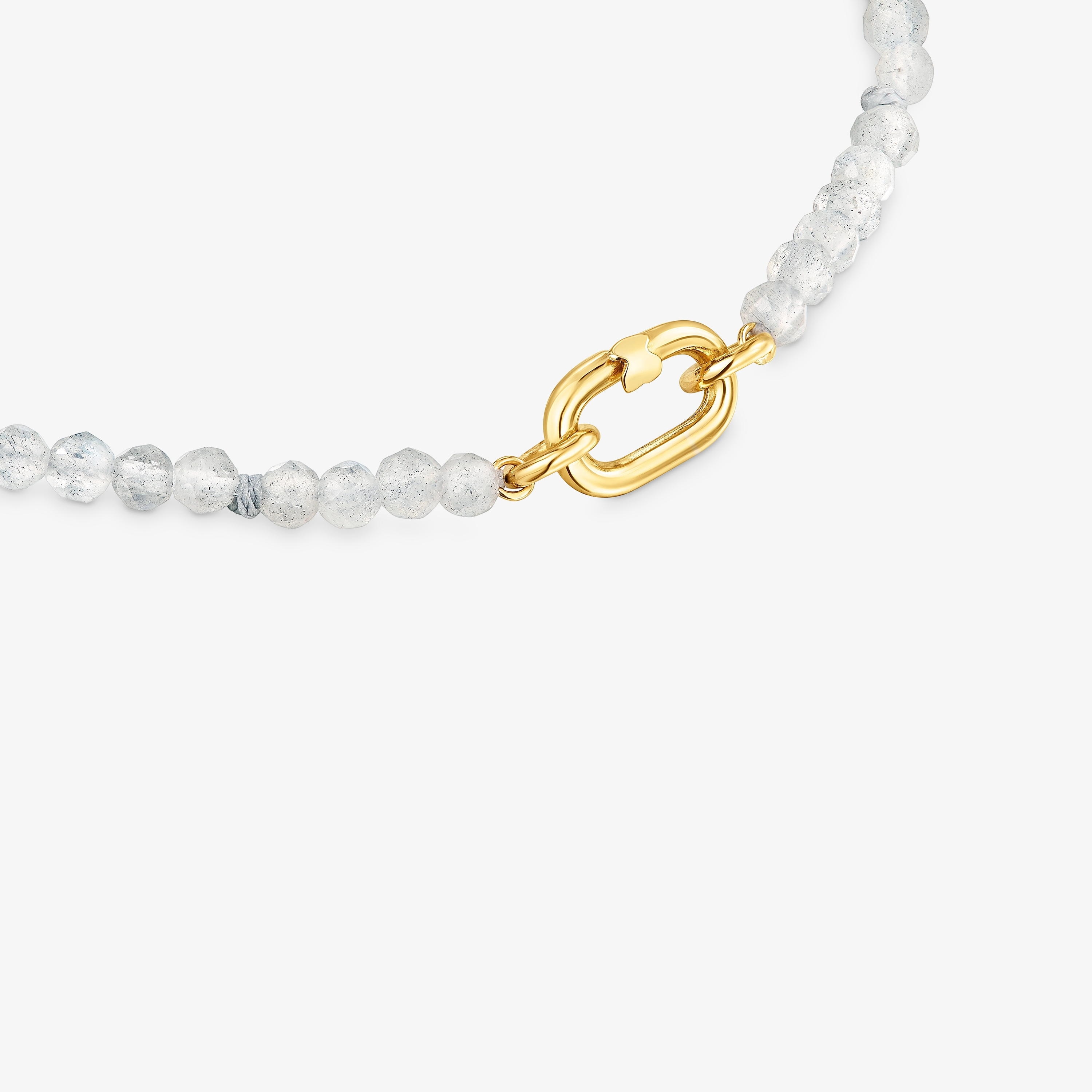 18K solid gold Bracelet with labradorite Hold Oval