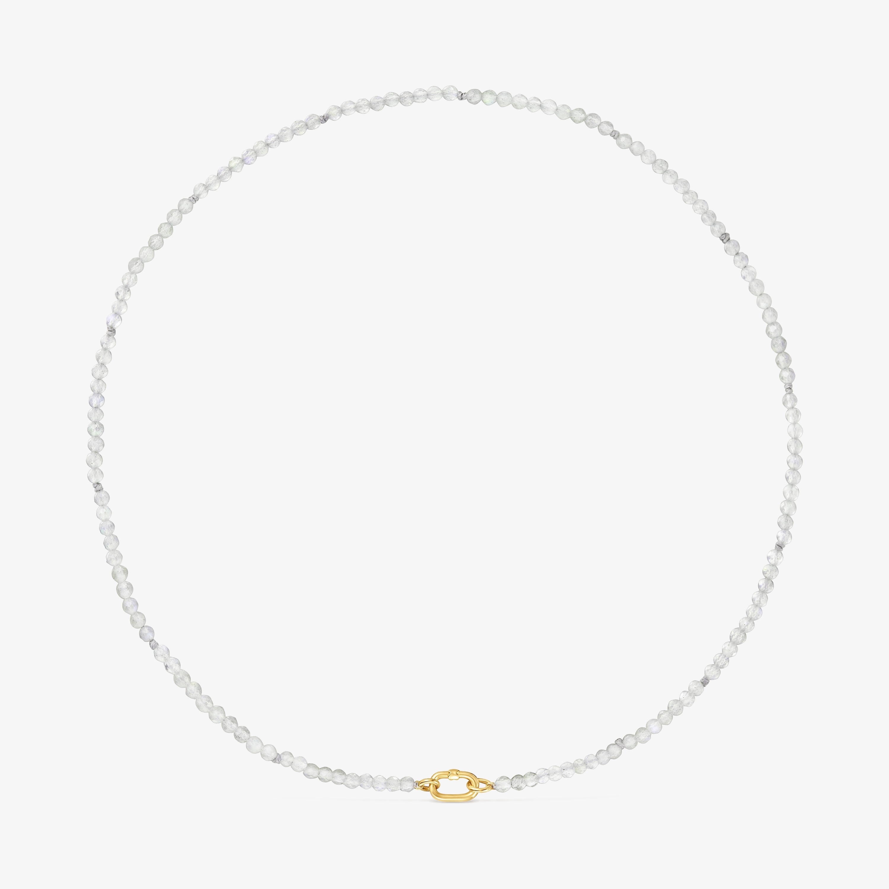 Short 18K solid gold and labradorite Necklace Hold Oval